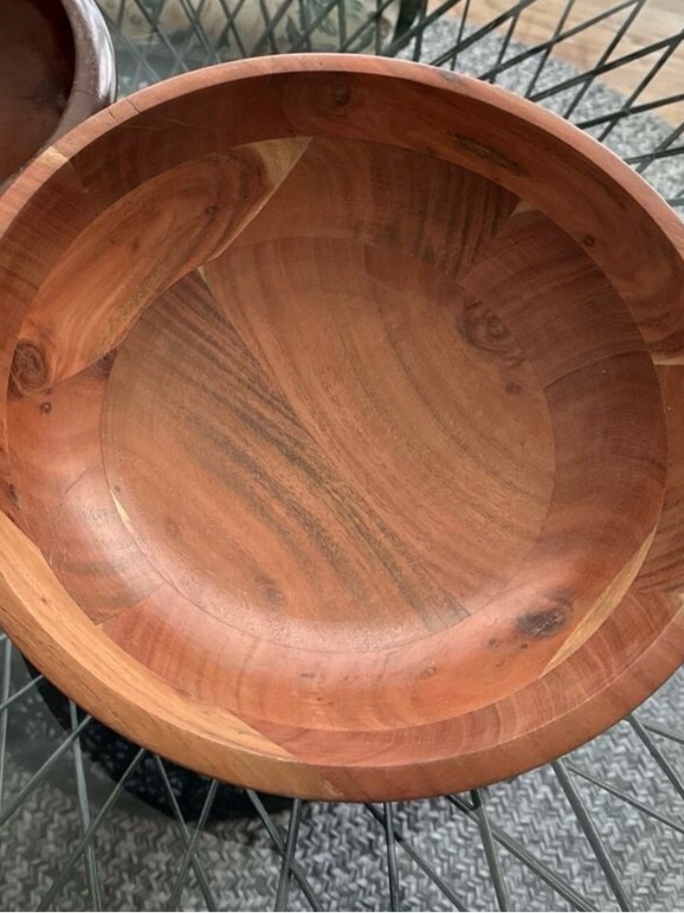 Handcrafted Wooden Bowl - Brown Rustic Finish
